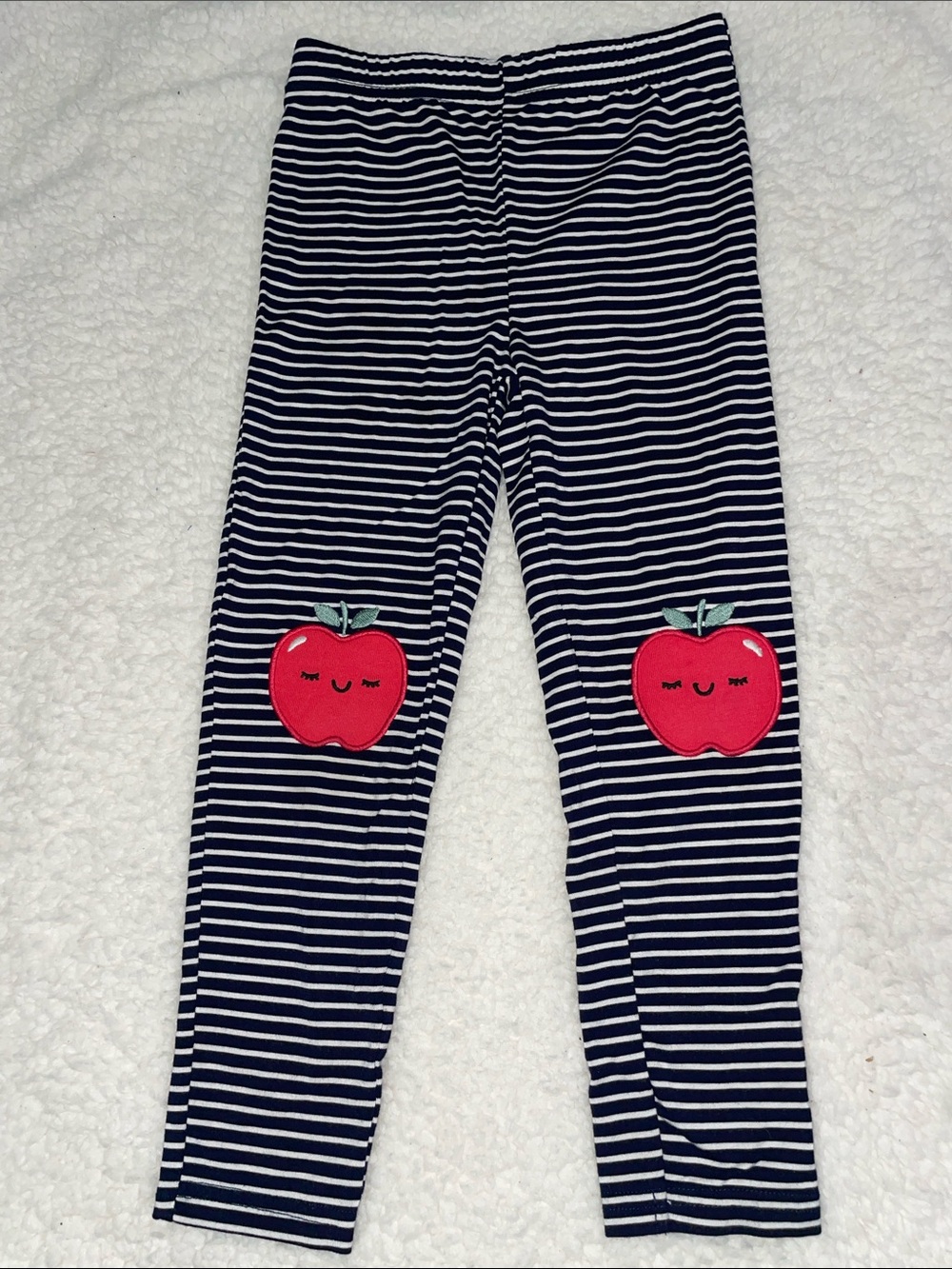 Little Sleepies Striped Apple Leggings